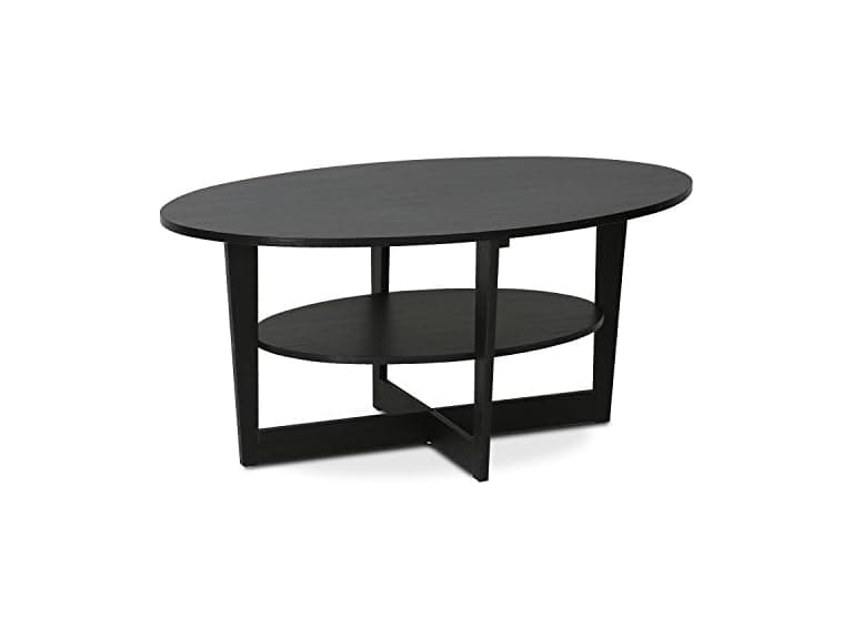 Furinno Oval Coffee Table, Walnut - Image 1