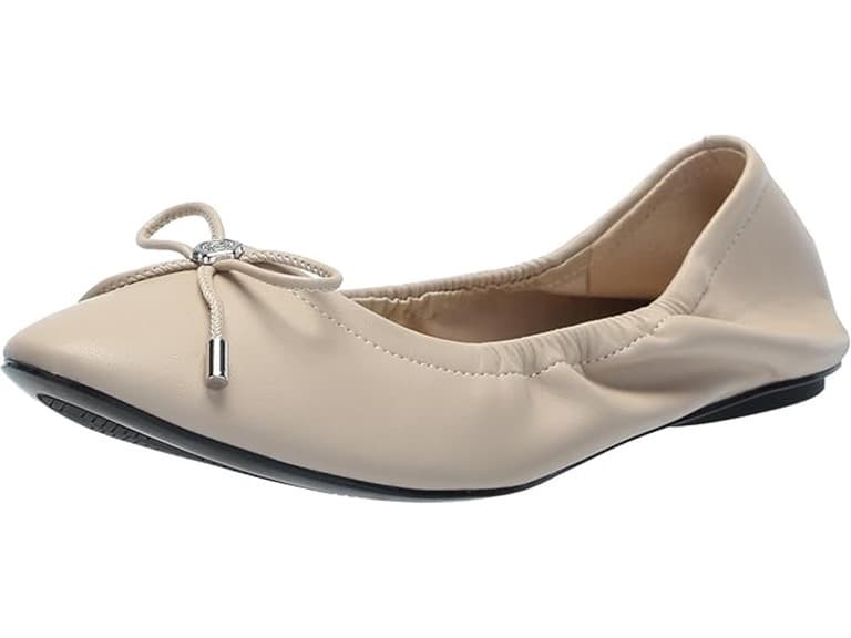 KARL LAGERFELD Velma Ruched Ballet Flat With Dainty Bow (6) - Image 1