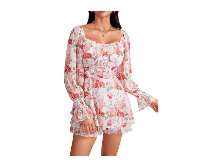 Lyaner Women (S) Off Shoulder Long Sleeve Jumpsuit - Image 1