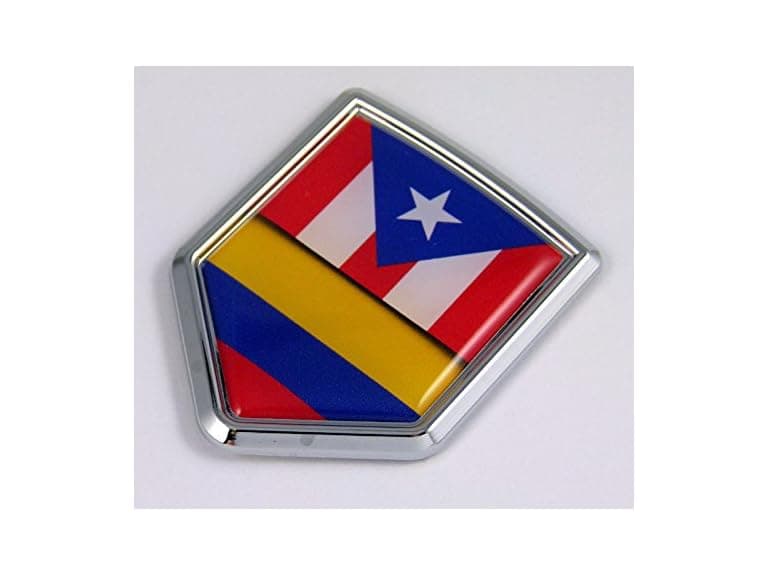 Car Chrome Decals Puerto Rico Colombia Flag Car Chrome  - Image 1