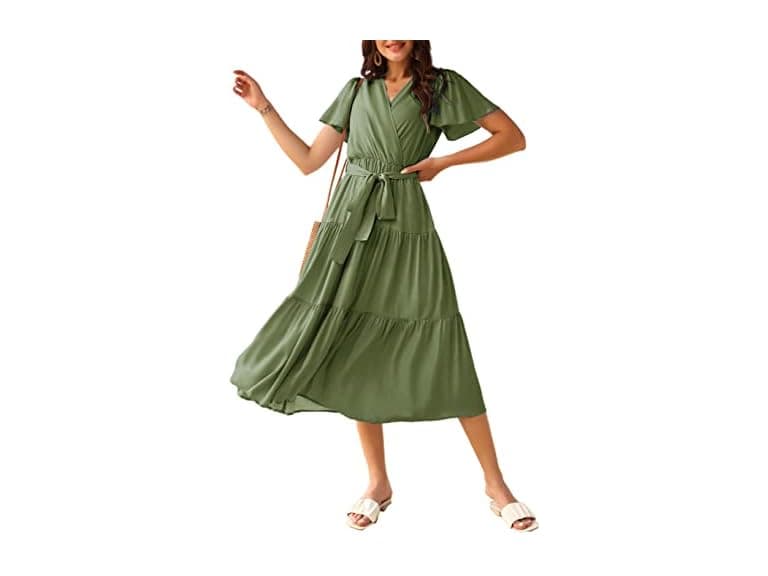 Prettygarden Women (XL) Summer Dresses V Tie Dress - Image 1