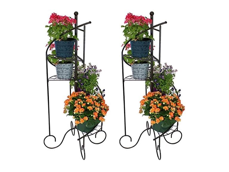 Sunnydaze 4-Tier Metal Iron Plant Stand - Image 1