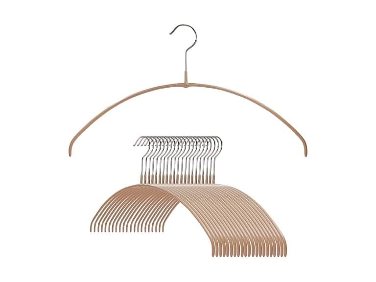 Non-Slip Space-Saving Clothes Hanger Set of 20, Latte - Image 1