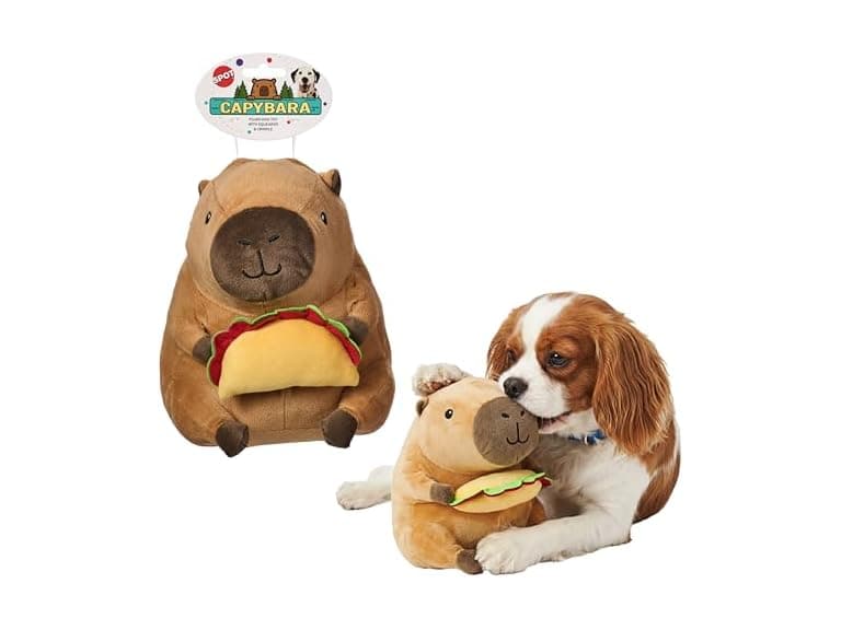 SPOT Capybara with Taco Plush Dog Toy, Soft Stuffed - Image 1