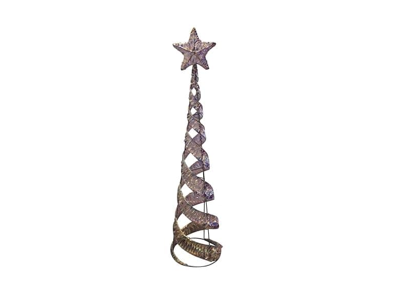 36" Tall Iridescent Ribbon Wrapped Spiral Christmas Tree - Image 1