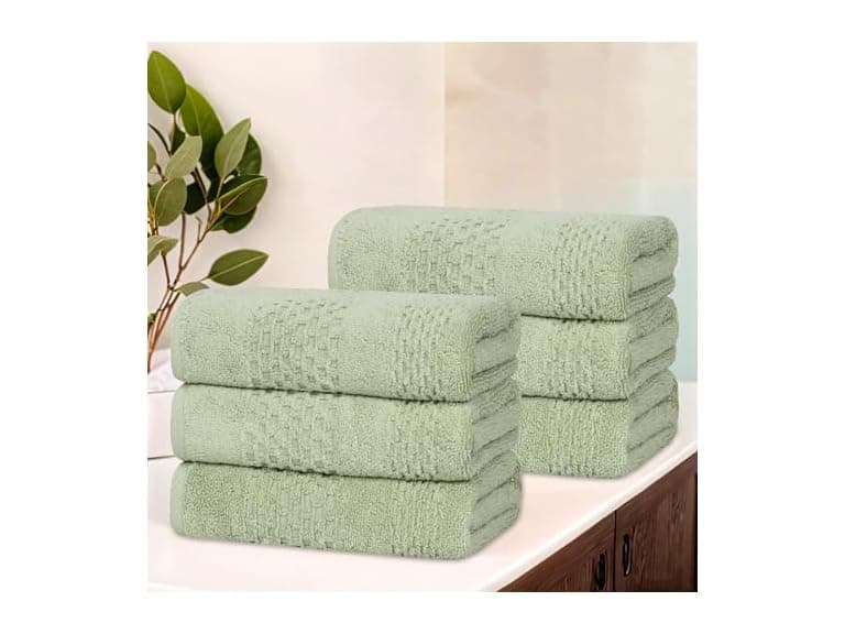 Superior 6PC Playa Zero Twist Cotton Hand Towels - Image 1