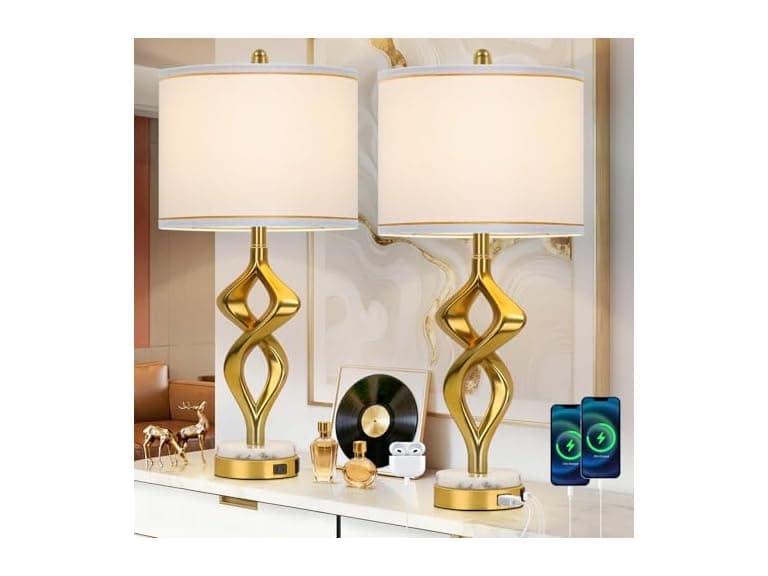 TOBUSA 28.5" Modern Sculptural Living Room Table Lamps Set of 2 - Image 1