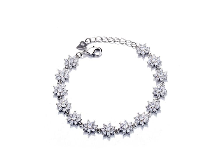 Genuine Crystal Flower Bracelet - Image 1