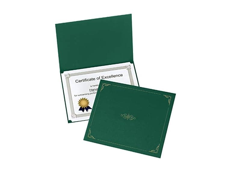 Oxford Certificate Holders, Green Diploma Holders, Letter Size, 25 per Pack - Image 1