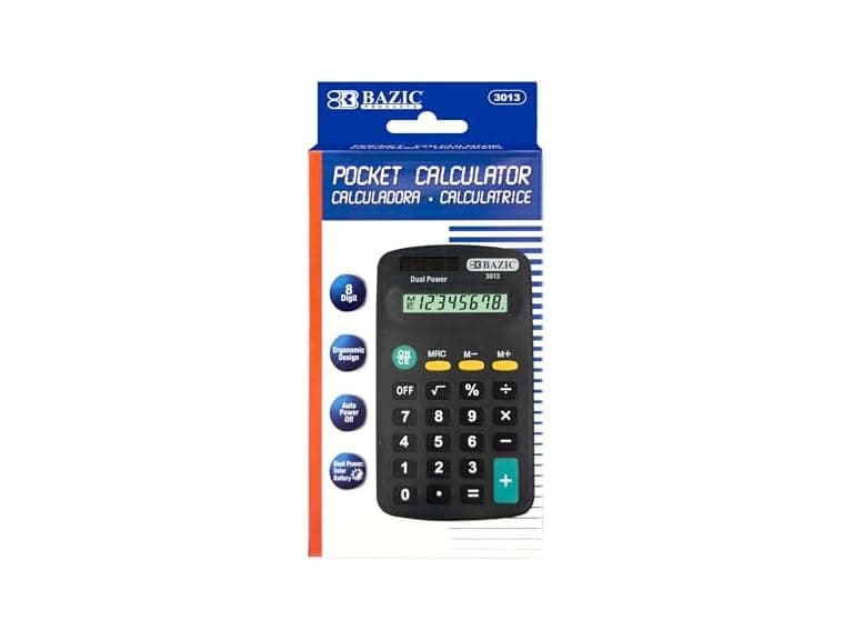 BAZIC 8 Digit Pocket Size Calculator - Image 1