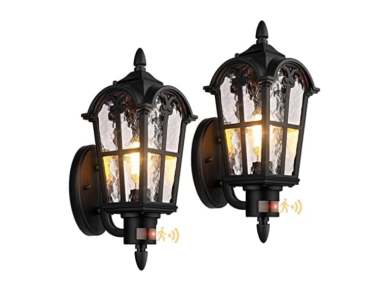 BesLowe 16in 2-Pack Large Motion Sensor Outdoor Wall Lights - Image 1