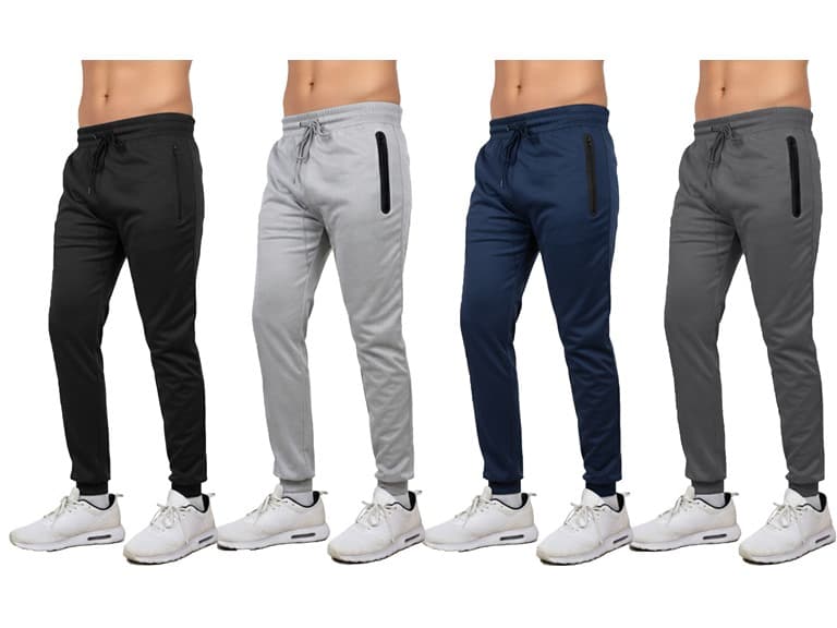3Pk Asst Mens Tech Jogger w-Zip Pockets - Image 1
