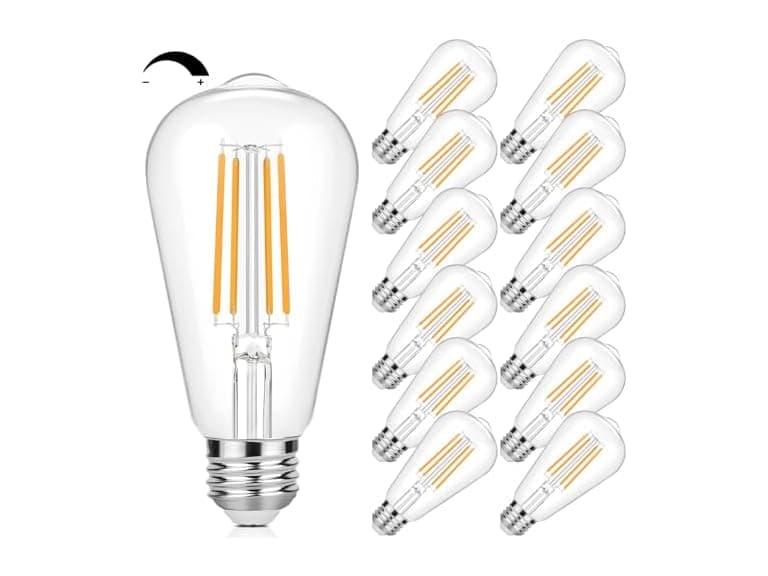 Vintage 12Pk LED Edison Bulbs 60 Watt Dimmable - Image 1