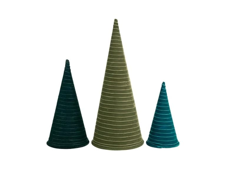 Modern Wrapped Velvet Ribbon Trees, Set of 3 - Image 1
