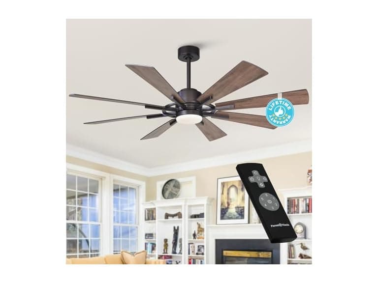 Parrot Uncle 60" Ceiling Fans with Light & Remote - Image 1