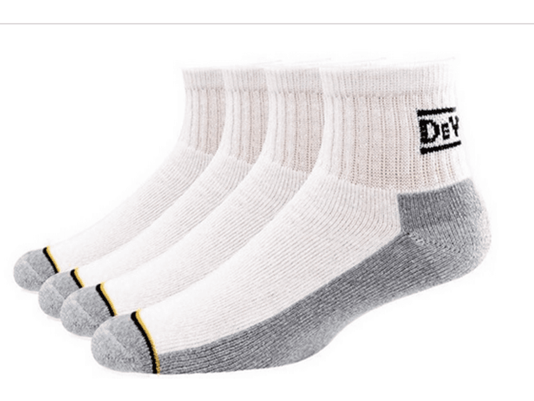 DeWALT Quarter Socks White 4 Pairs - Image 1