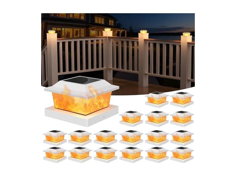 Flyingod White Solar Post Cap Lights White - Image 1