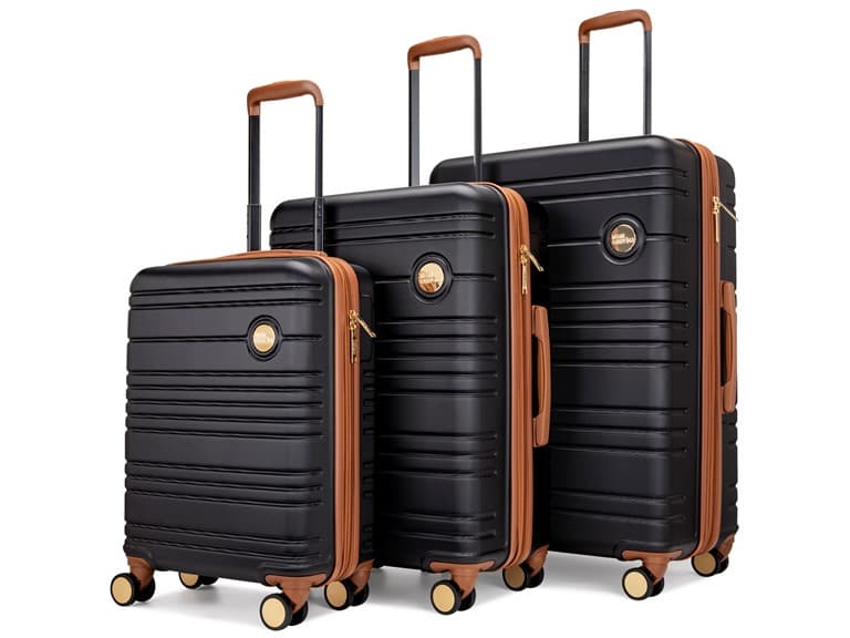 Brickell 3Pc Retro Spinner Luggage Set - Image 1