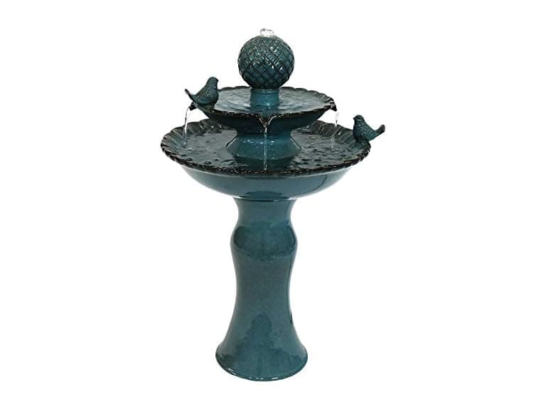 Sunnydaze 27" H 2-Tier Ceramic Water Fountain