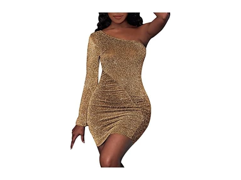 Elainone Women (XL) Sexy One Shoulder Long Dress - Image 1