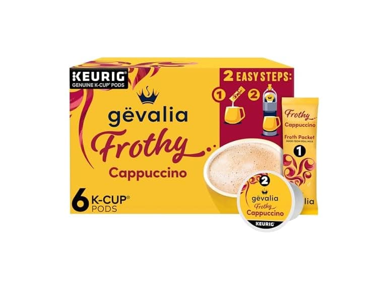 6CT Gevalia Frothy 2-Step Artificially Flavored Cappuccino - Image 1