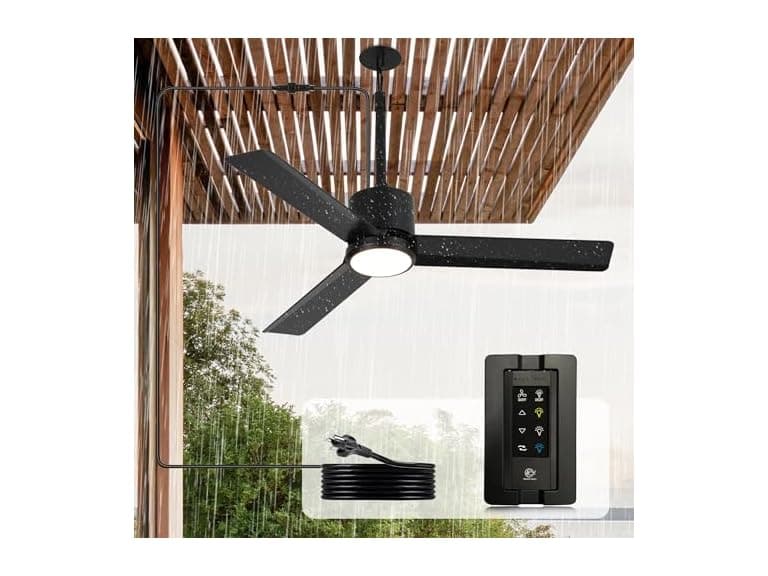Parrot Uncle F5001BK 42" Outdoor Ceiling Fan, Black - Image 1