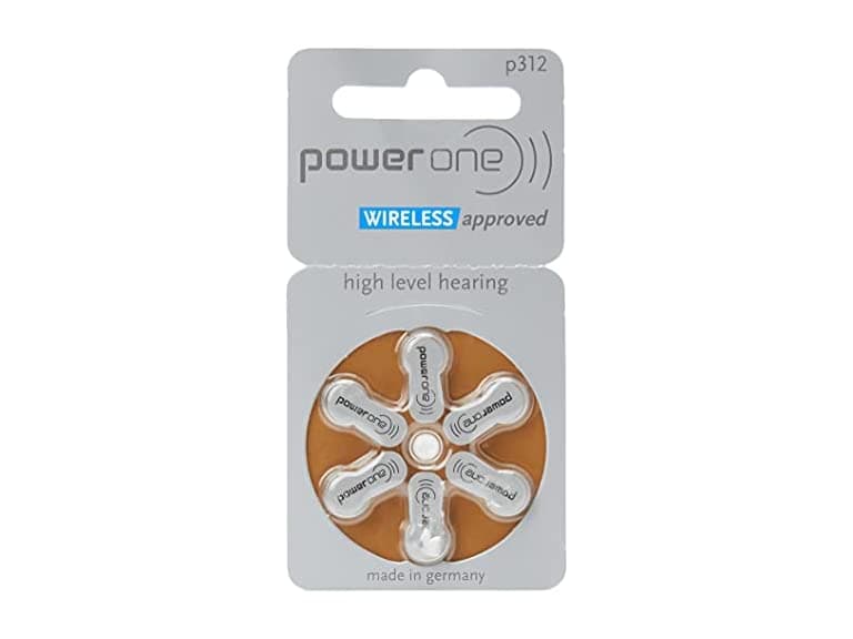 PowerOne Size 312 Hearing Aid Zinc Air Battery - 6PK - Image 1