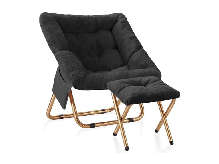Black Comfy Saucer Chair - Image 1