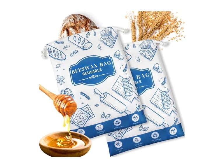 TISEMENT 2-Pack Beeswax Bread Bags for Homemade Bread - Image 1