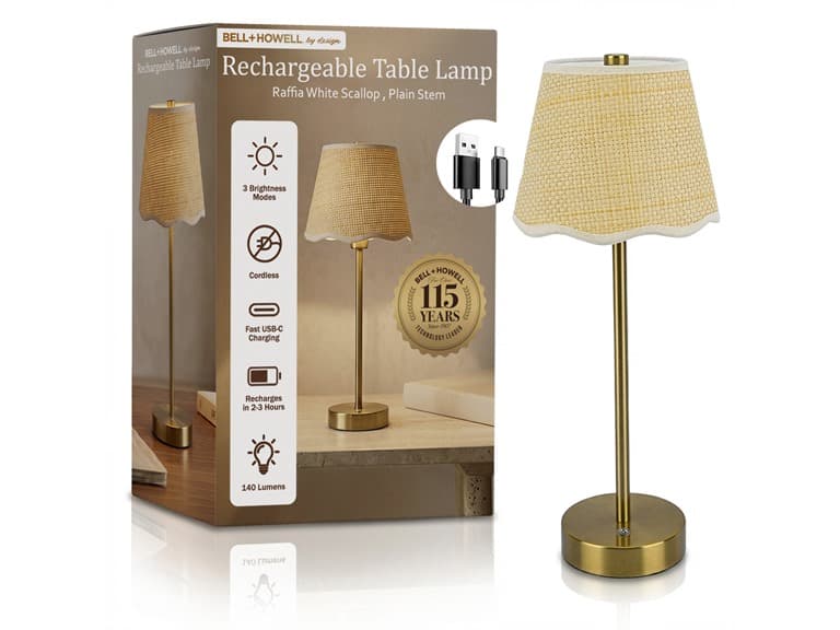 Raffia Scalloped Shade Lamp - Image 1