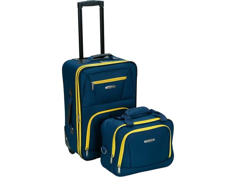 Rockland Fashion Softside Upright Luggage Set, Navy - Image 1