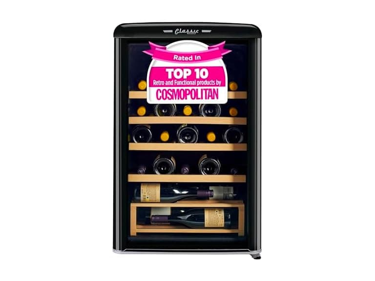 Classic Retro 21" 28-Bottle Wine Cooler - Image 1