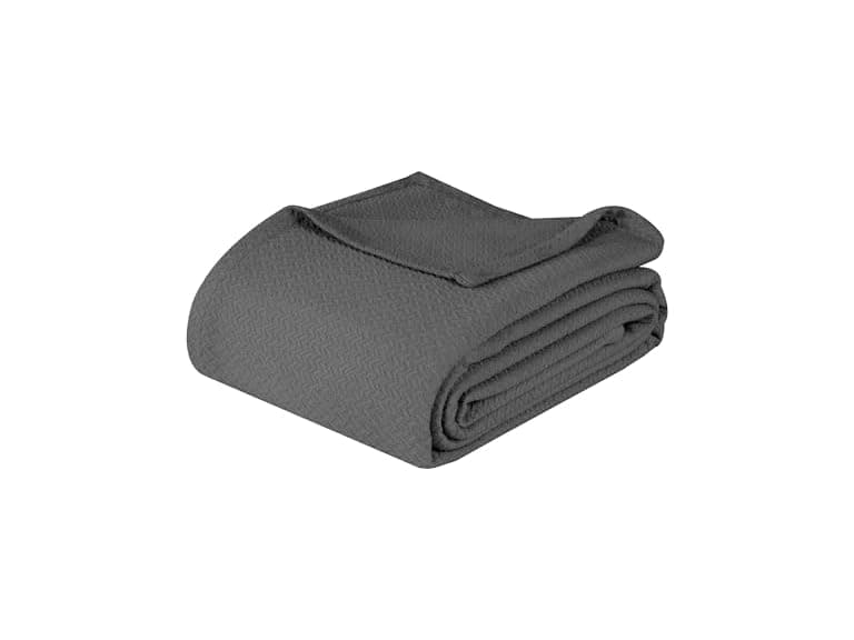 Superior Nobel Cotton Chevron Blanket, King, Charcoal - Image 1