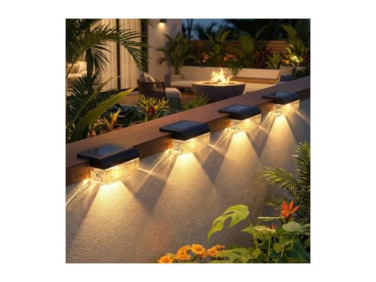 Warm White Solar Deck Lights 8 Pck - Image 1