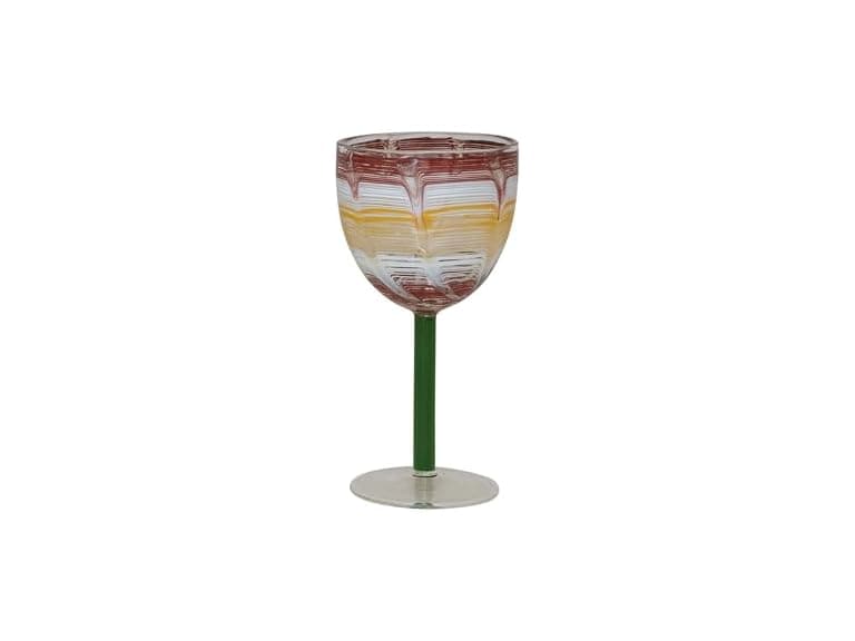 6-Ounce Hand-Blown Multicolor Art Glass Wine Glass - Image 1