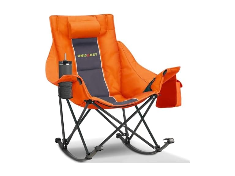 Orange Rocking Camping Chair - Image 1