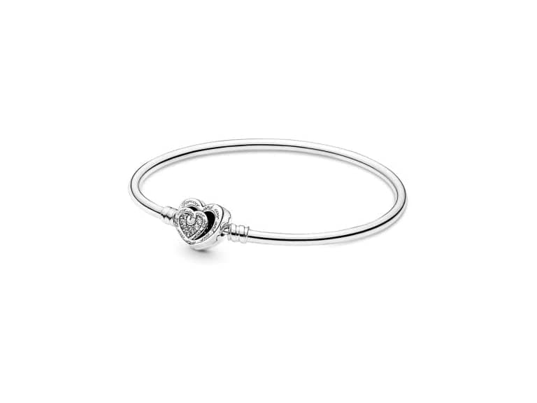 Pandora Entwined Hearts Clasp Bangle (Open Box) - Image 1