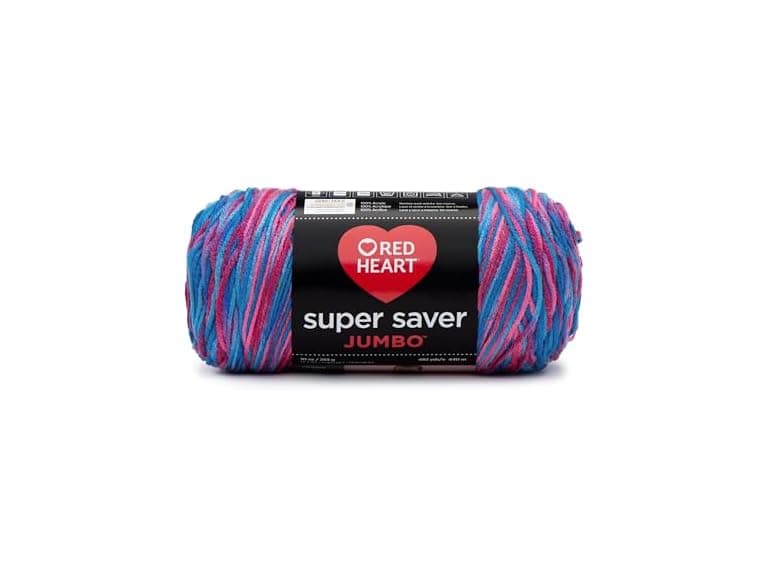 Red Heart Super Saver Jumbo Yarn, Bonbon Print - Image 1