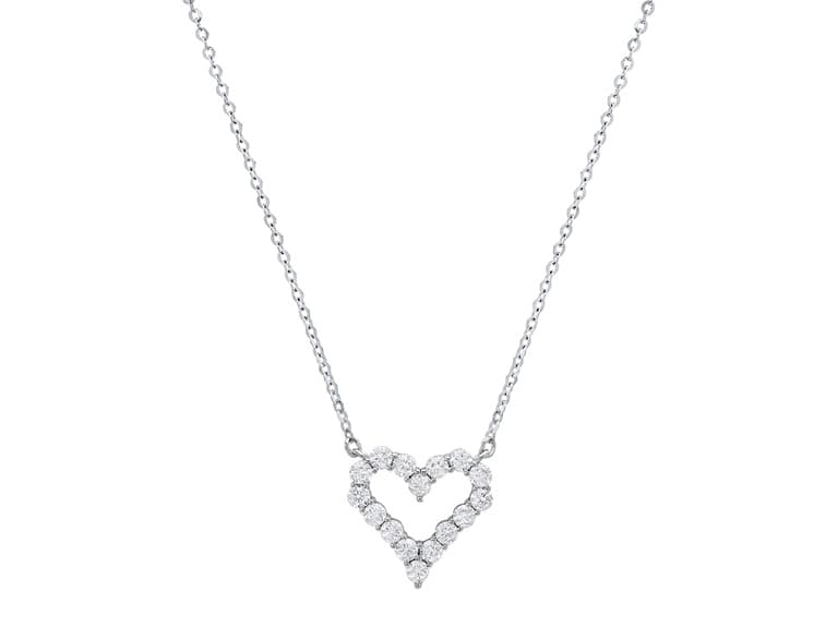 Moissanite Diamond Open Heart Necklace - Image 1