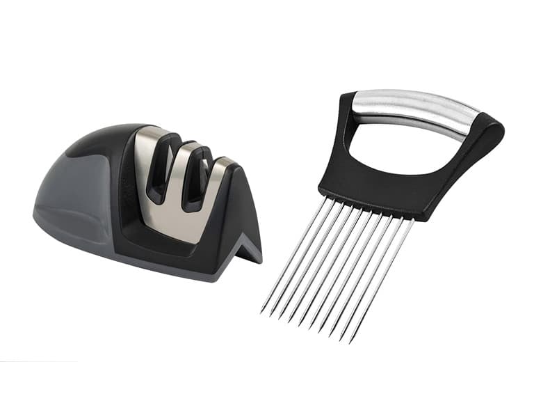 2pk Knife Sharpener & Meat Slice Holder - Image 1