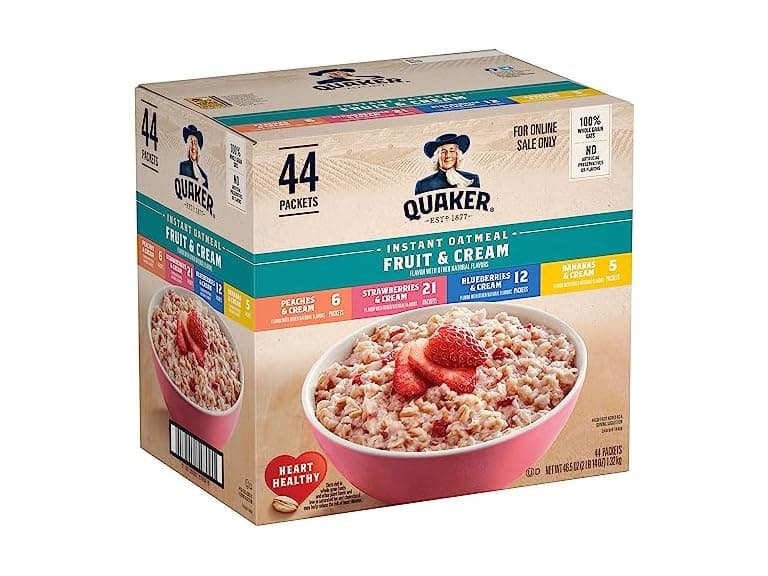 44PK Quaker Instant Oatmeal Fruit & Cream Variety - Image 1