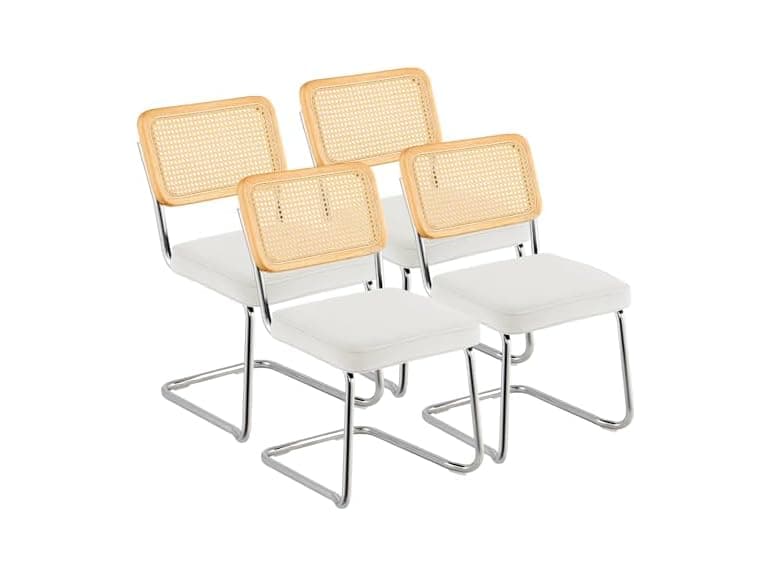 Rattan Dining Chairs Set of 4, Mid Century - Image 1