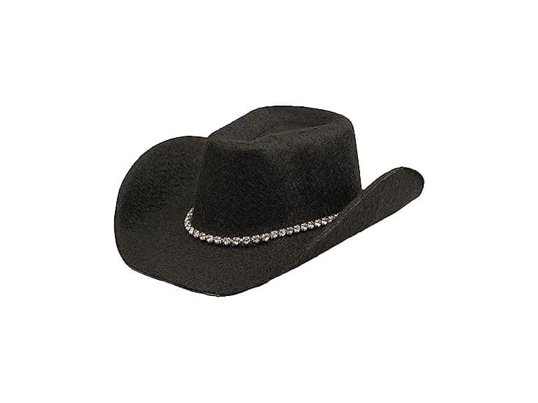 Doggy Parton Fur Trimmed and Rhinestone Hat - Image 1