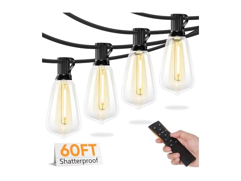 Brightever LED Outdoor String Lights with Remote