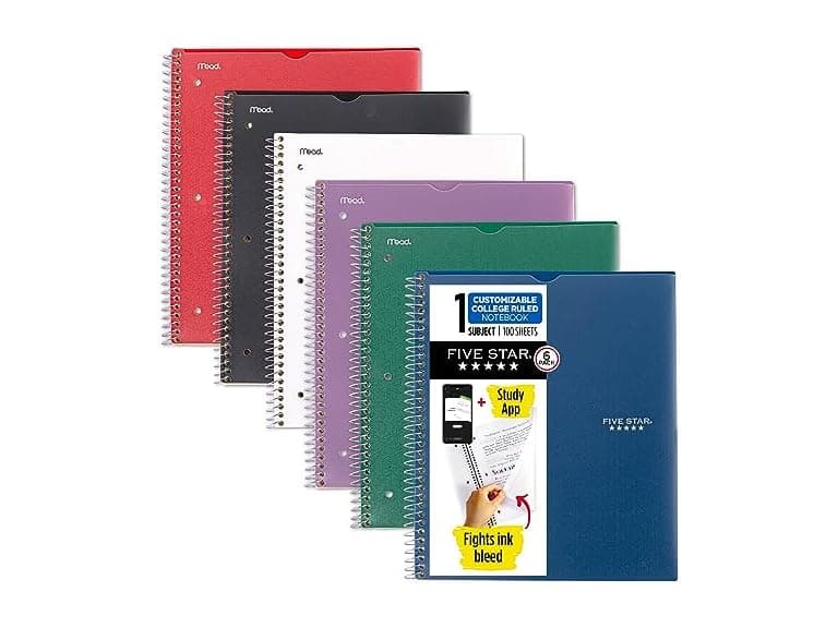 Five Star Spiral Notebook, 6PK - Image 1
