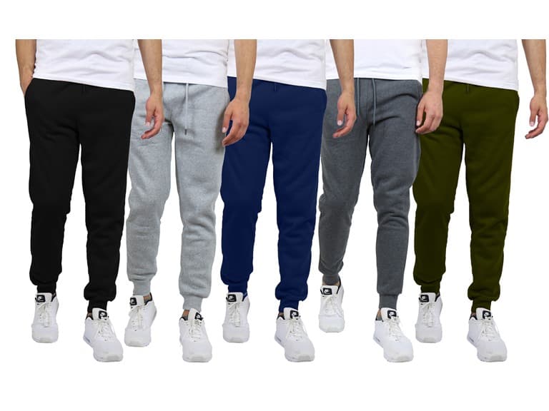 3Pk Mens Fleece-Lined Classic Joggers - Image 1