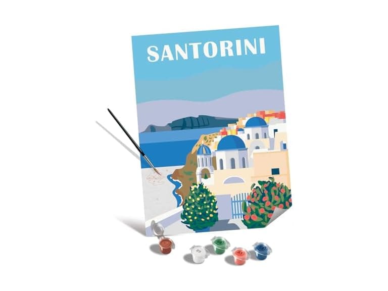 Ravensburger Relax CreArt Santorini Canvas Paint by Numbers - Image 1