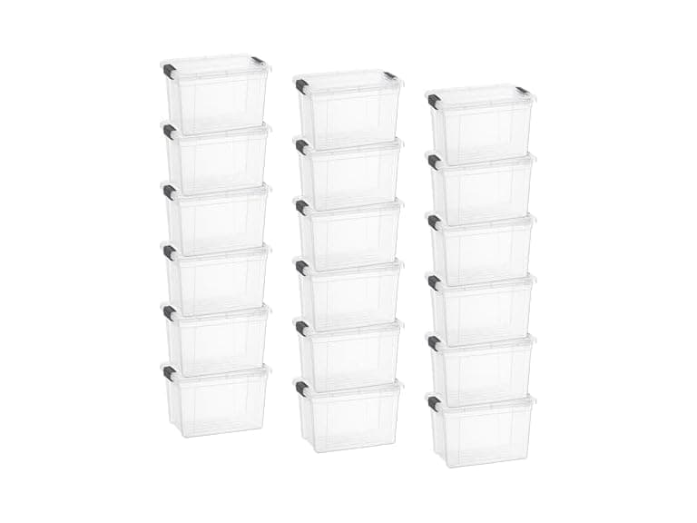 Superio Clear Storage Box with Lid, 8.75 16 PK - Image 1