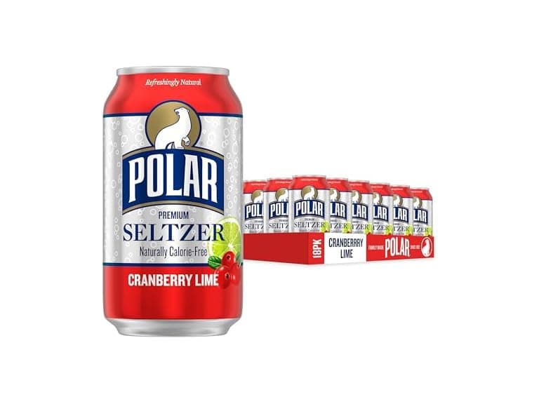 18PK Polar Seltzer Water Cranberry Lime, 12 fl oz - Image 1
