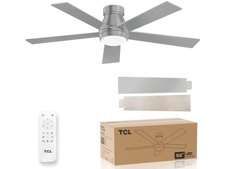 52 Ceiling Fan w/ Light & Remote- Silver - Image 1